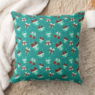 Tissu pour Coussin Motif Boîte Cadeau de Noël