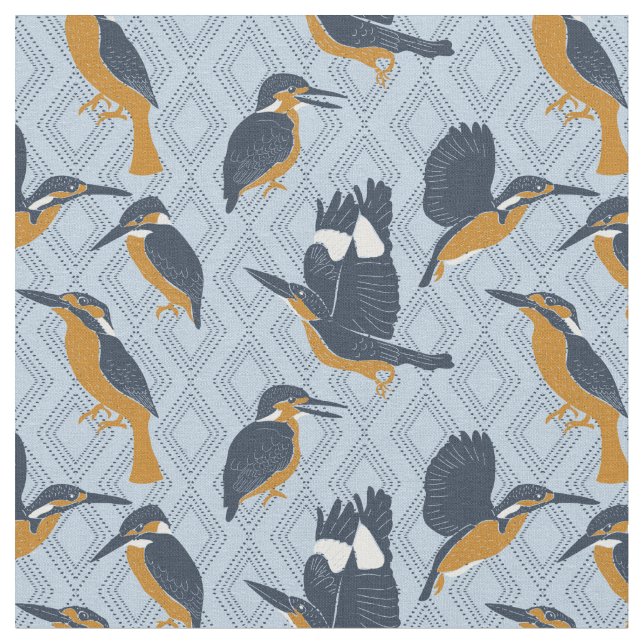 Tissu Pour les amateurs d'oiseaux Cosy Kingfish Patterne (Fermer)