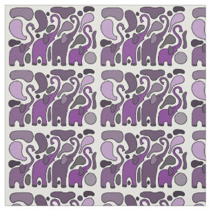 Tissu pourpre d'art abstrait d'éléphant