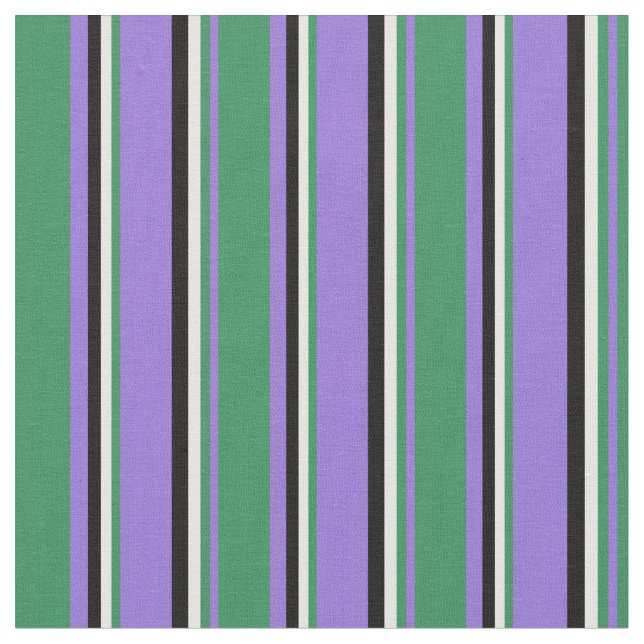 Tissu Pourpre, vert mer, crème à la menthe et noir (Fermer)