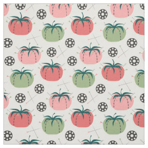 Tissu Poussins de tomates et poubelles - Lime rose