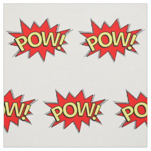 Tissu POW ! - Superhero Comédie Livre rouge/bulle jaune