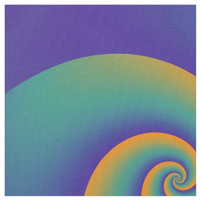 Tissu Power Spirals Fractal - orange bleu + vos idées (Fermer)