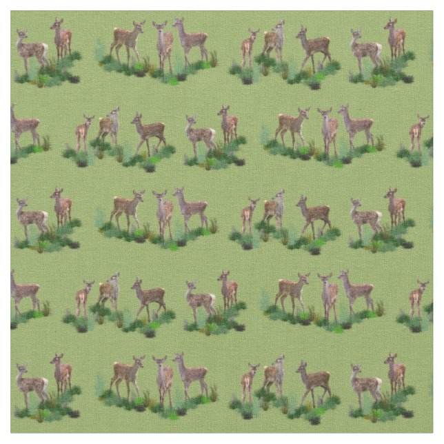 Tissu Prairie de Bambi (Vert) (Fermer)