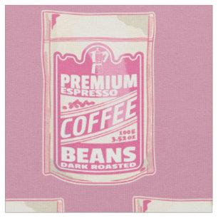 Tissu Premium espresso café haricots rose nourriture pop