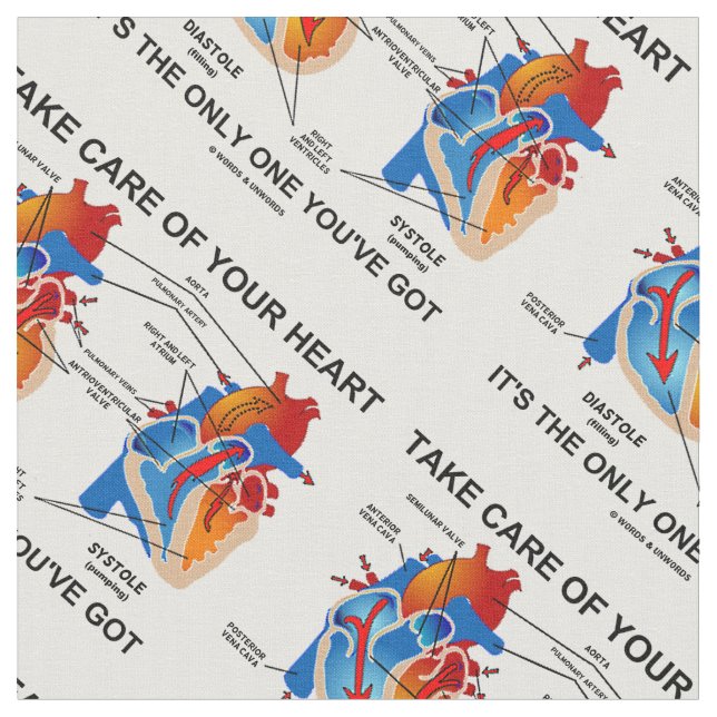 Tissu Prenez soin de votre coeur qu'il est seulement un (Fermer)