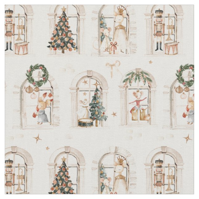 Tissu Préparatifs traditionnels de Noël Hiver nostalgiqu (Fermer)