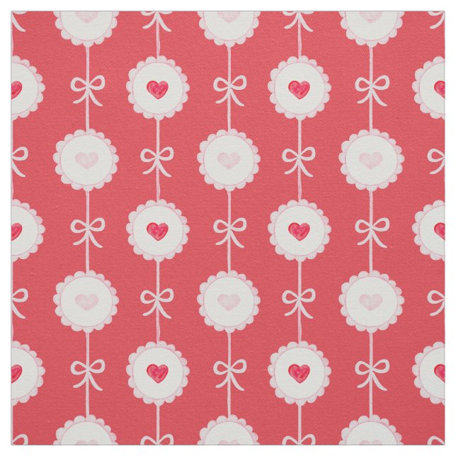 Tissu Preppy Hearts Saint Valentin (Échantillon)