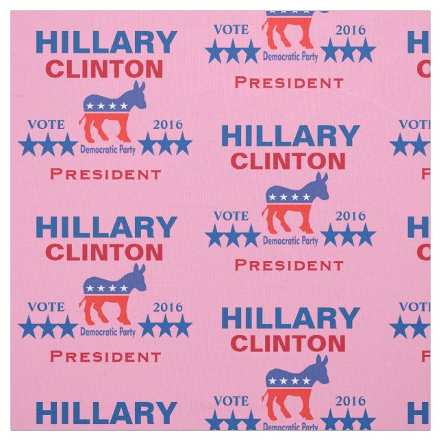 Tissu Président 2016 rose de Hillary Clinton (Échantillon)