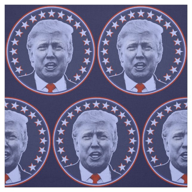 Tissu Président Donald Trump en bleu (Échantillon)