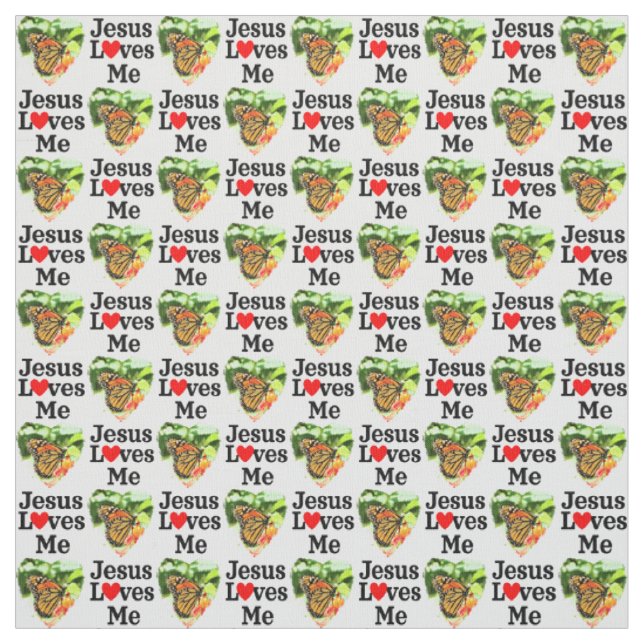 TISSU PRIE JÉSUS CHRIST ! BUTTERFLY JESUS M'AIME (Échantillon)