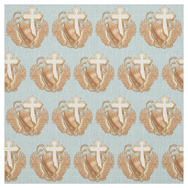 Tissu Prière Hands Christian Cross (Échantillon)