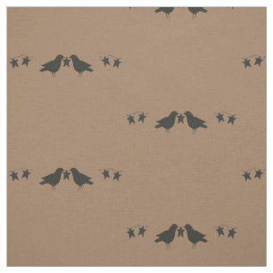 Tissu primitif de corneilles et d'étoiles