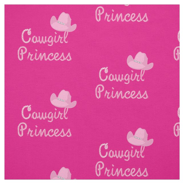 Tissu Princesse Cowgirl avec Casquette rose (Échantillon)