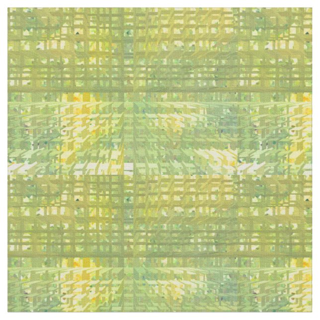 Tissu Printemps jaune et vert Motif Abstrait joyeux (Fermer)