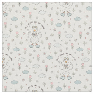 Tissu Printemps joueur, fou rire canard en liberté motif