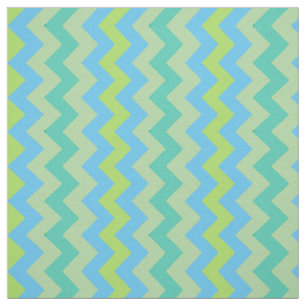 Tissu Printemps Sunshine Chevron Motif Bleu Vert Jaune