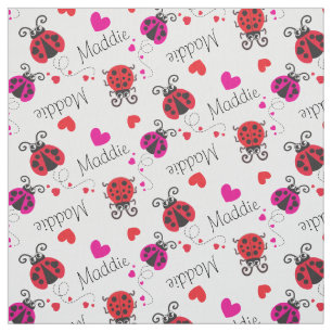 Tissu Profil de nom fait sur commande rose rouge de