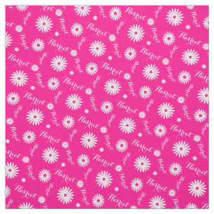 Tissu Profil de nom rose personnalisé de marguerite