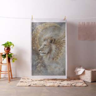 Tissu Profil éthérée de Lion et de Croissant Whimsical