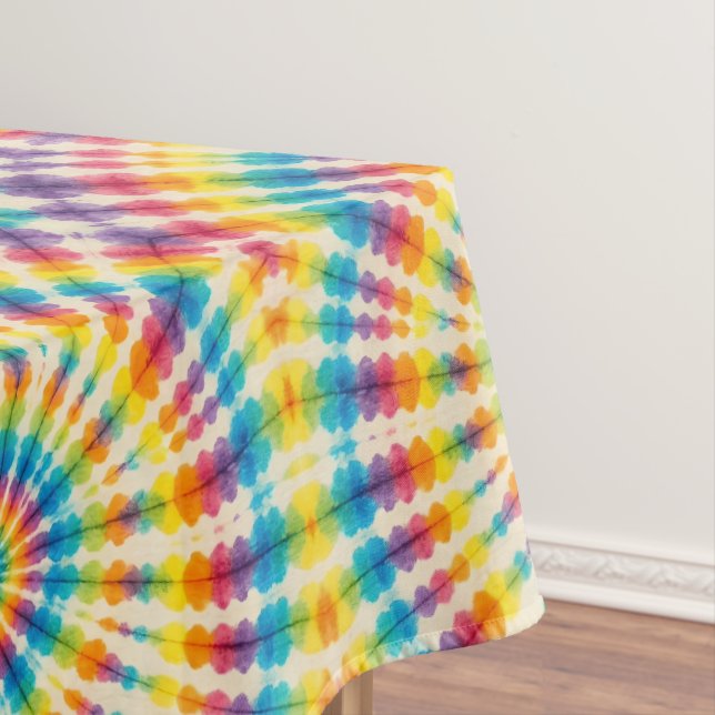 Tissu psychedelique Tie Dye | Nappe de table rétro (In Situ)