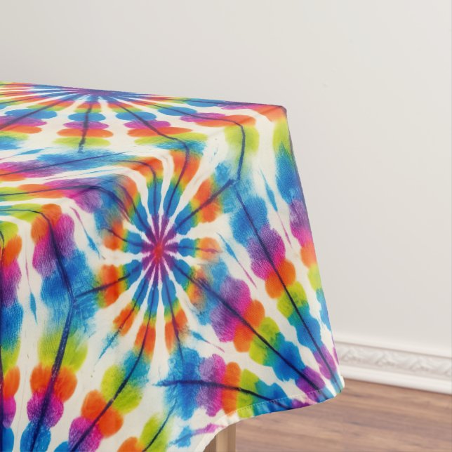 Tissu psychedelique Tie Dye | Nappe de table rétro (In Situ)