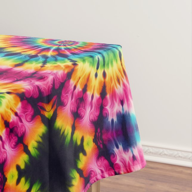 Tissu psychedelique Tie Dye | Nappe de table rétro (In Situ)