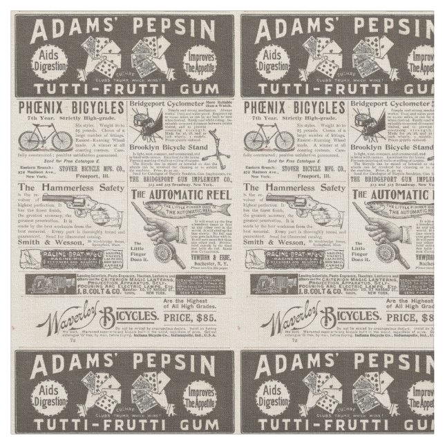 Tissu Publicités anciennes de 1895 (Fermer)