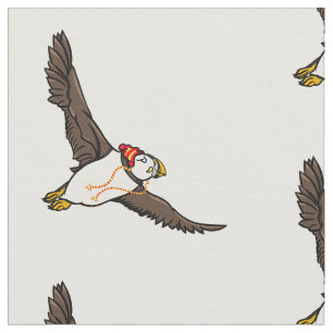 Tissu Puffin Portant Un Casquette Un Casquette Cousu