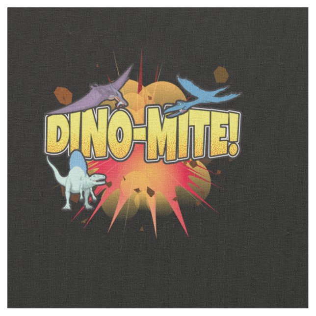 Tissu Pun Dino-mite Dinosaure Lover Dynamite (Fermer)