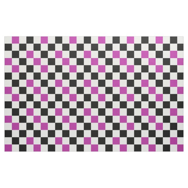 Tissu Purple Black White Checkered Pattern Design  (Fat Quarter)