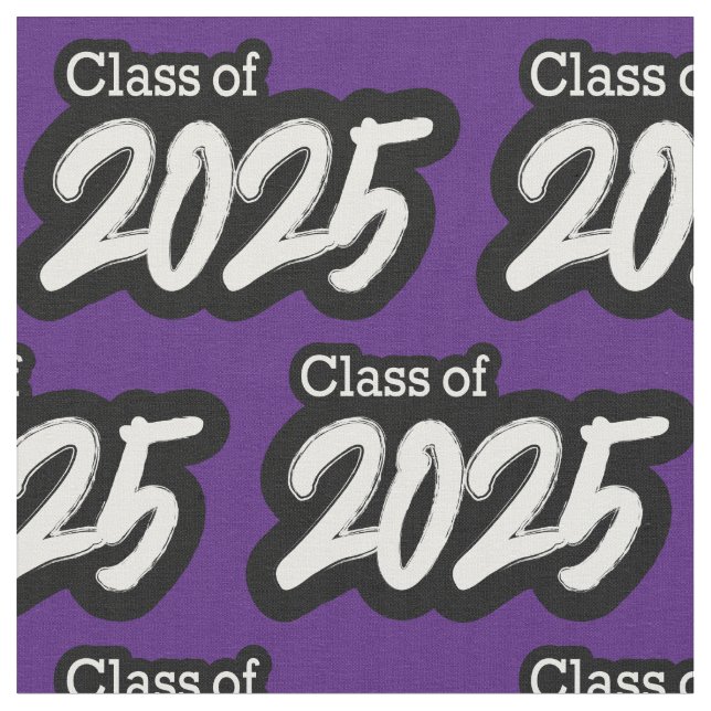 Tissu Purple Bold Brush Classe de 2025 (Fermer)