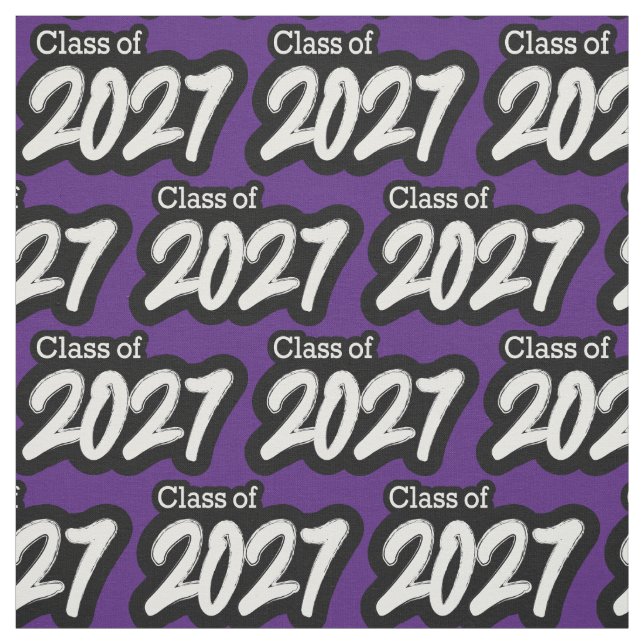 Tissu Purple Bold Brush Classe de 2027 (Échantillon)