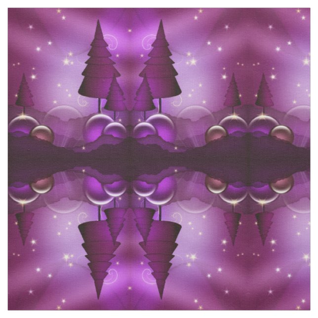 Tissu Purple Christmas Trees (Échantillon)