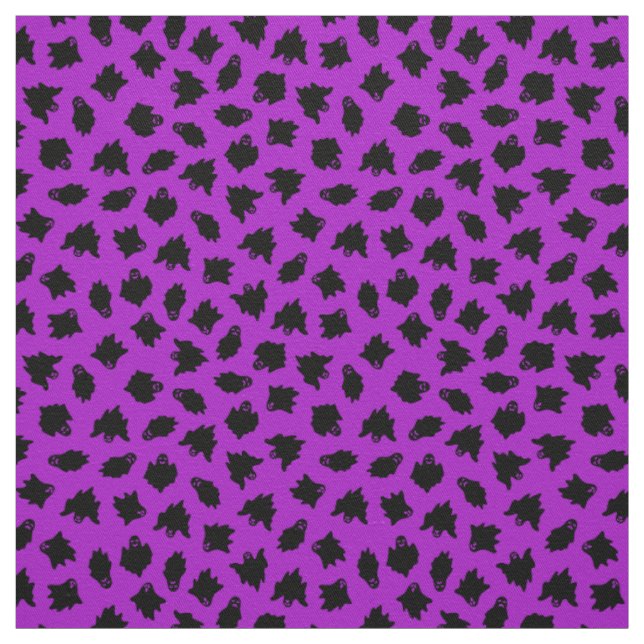 Tissu Purple Ghost Happy Halloween moderne (Échantillon)
