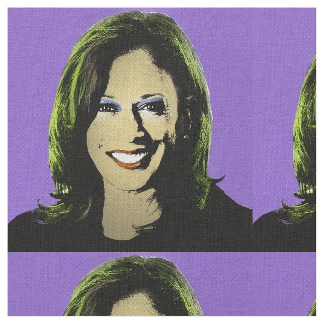 Tissu Purple Kamala Harris Pop Art (Fermer)