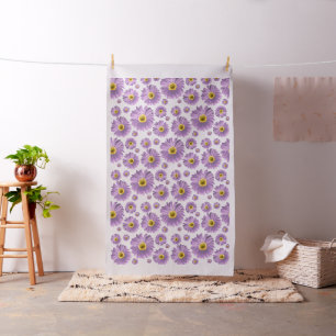 Tissu Purple Pop Daisy Motif