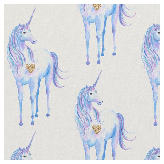 Tissu Purple Unicorn Gold Heart (Fermer)