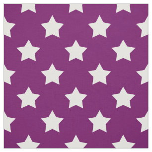 Tissu Purple White Stars Motif Textile décoratif