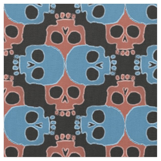 Tissu Puzzle de crâne d'amusement (Fermer)