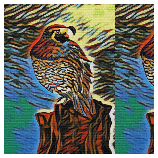 Tissu Quail colorée Abstraite (Échantillon)