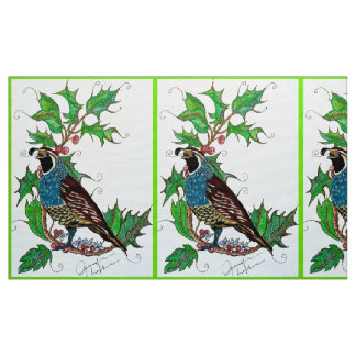 Tissu Quail de Californie à Holly