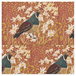 Tissu Quail In Fall Daisies Fabric