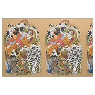 Tissu quatre animaux célestes