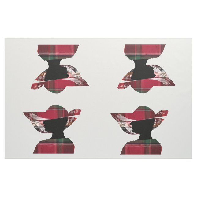 Tissu Quatre femmes Casquette Silhouette Madras Motif (Yard)