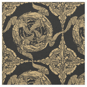 Tissu Quatre Vents/Anges vintages par Walter Crane