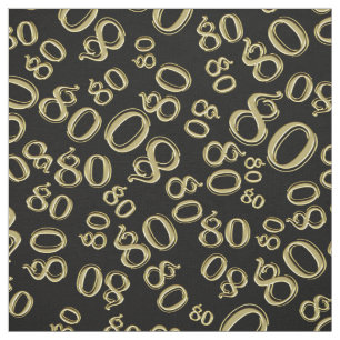 Tissu quatre-vingtième Or frais et noir 80 de motif de