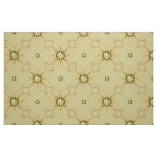Tissu Quatrefeuilles de parchemin folié et motif floral