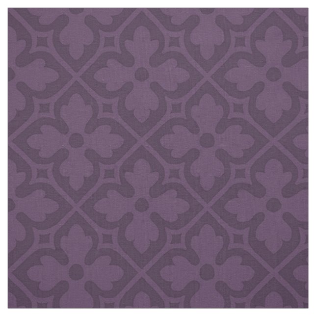 Tissu Quatrefeuilles de style néogothique, aubergine (Échantillon)
