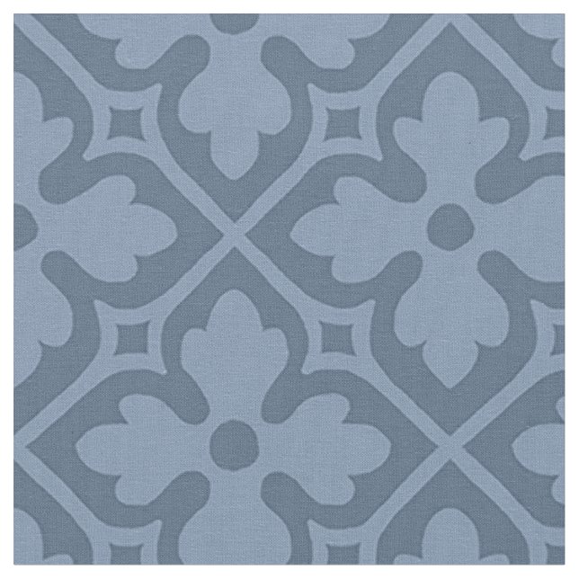 Tissu Quatrefeuilles néo-gothiques, bleu ardoise (Fermer)
